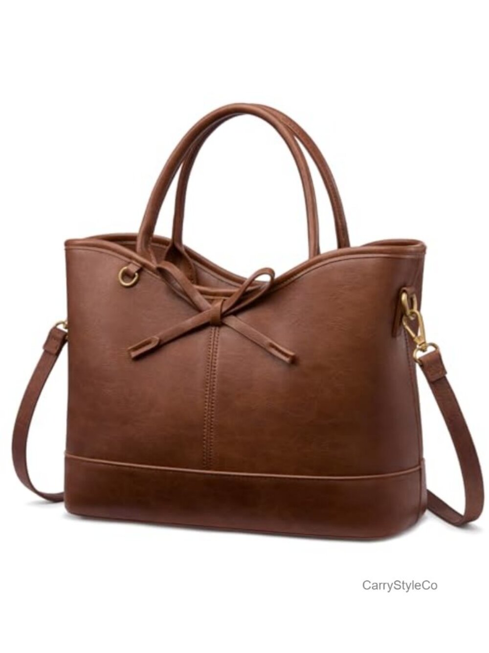 Vegan Leather Satchel Tote Crossbody Purse Structured Handbag